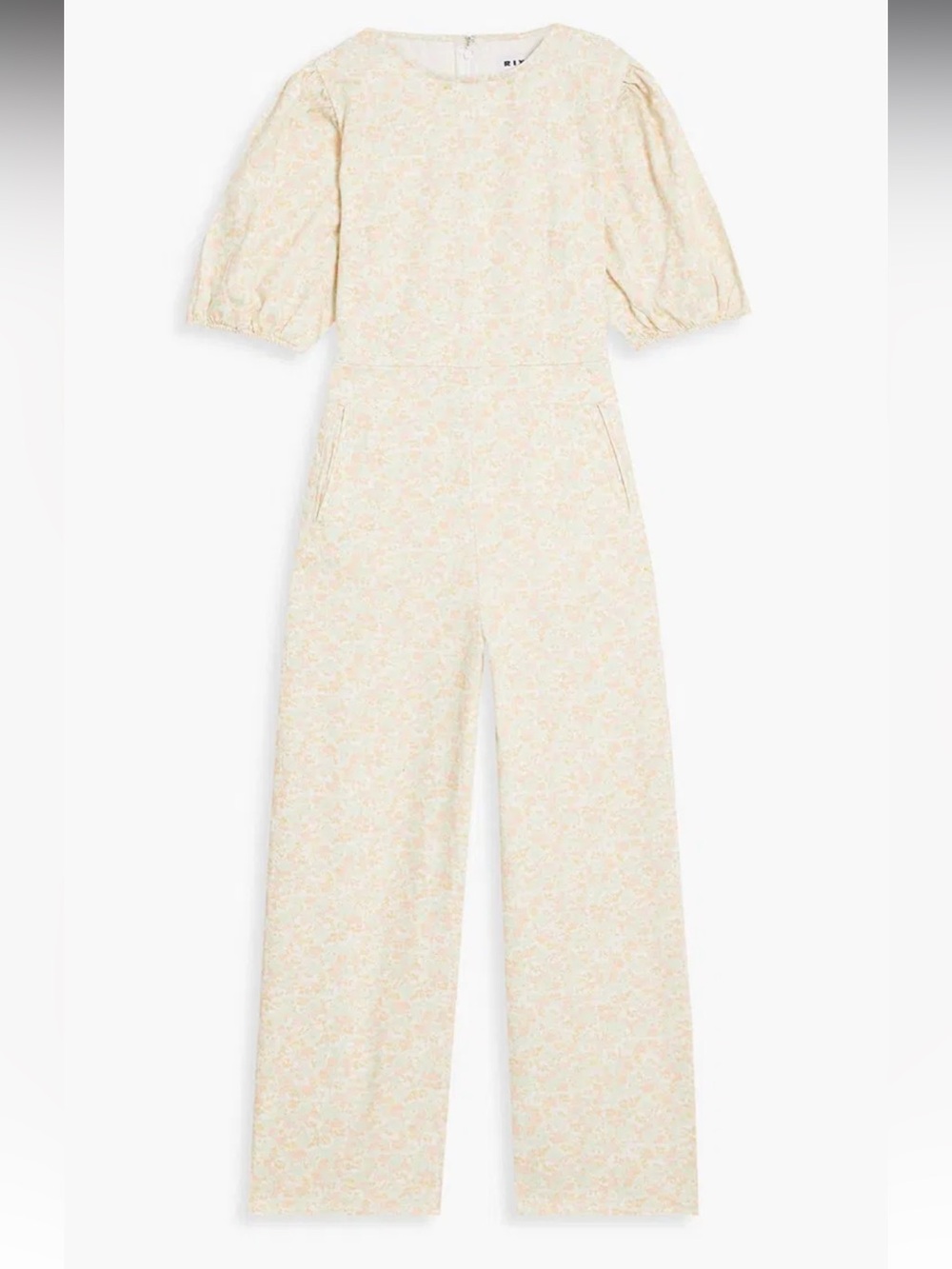 RIXO Ainsley Floral Denim Jumpsuit Cropped Wide Leg 6 - Picture 3 of 10